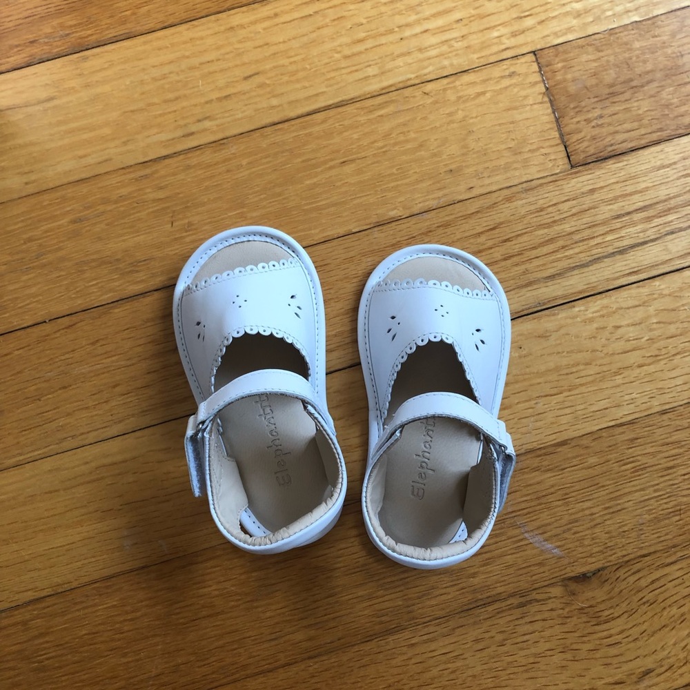 Elephantito leather Baby girl white sandal 4